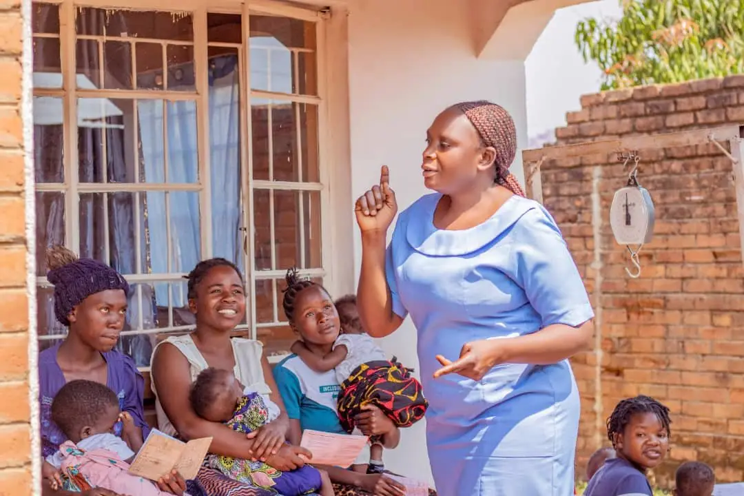 Women lined up for services at an outreach clinic