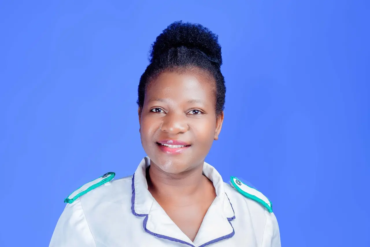 Lucy Msukwa in her nurse’s uniform